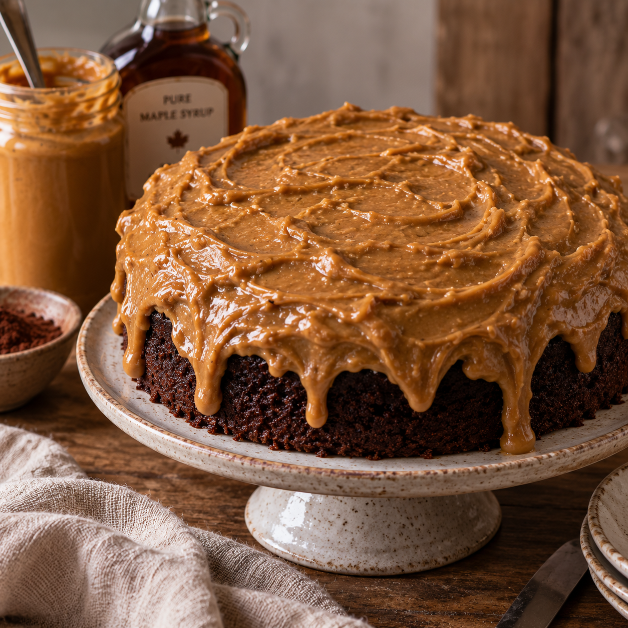 Grandma Giggle’s Chocolate Peanut Butter Wacky Cake