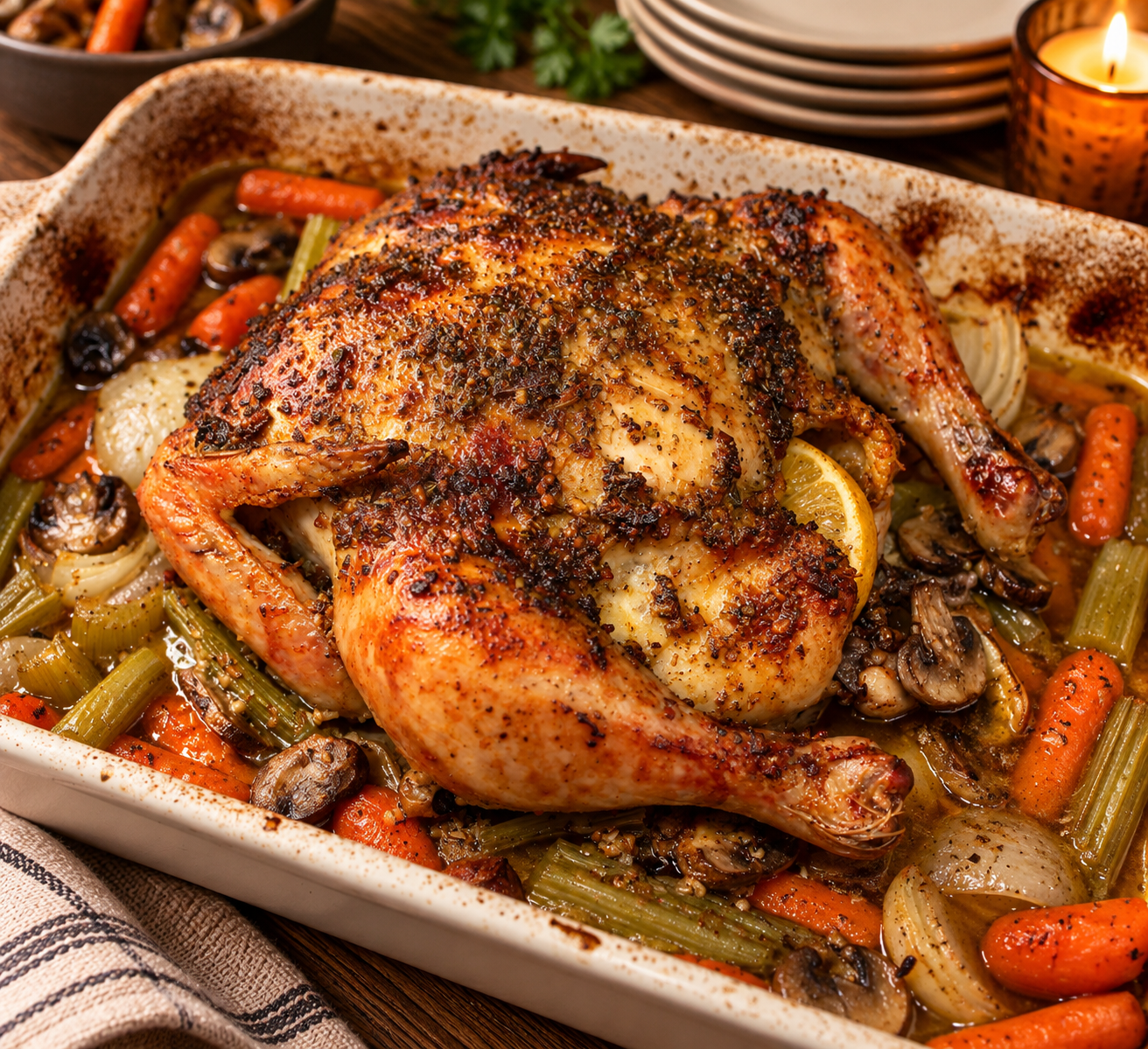 Sauvignon Blanc Garlic Butter Roast Chicken