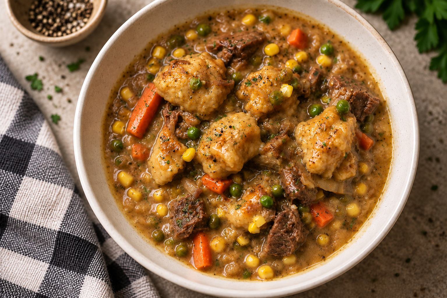 Slow Cooker Beef Stew with Pumpkin Dumplings